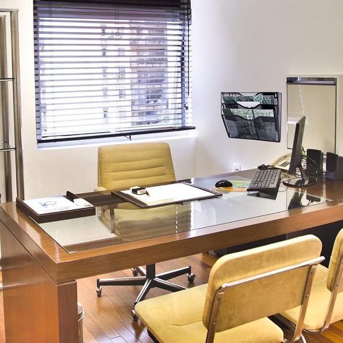 EASEPRES 3 Pocket Mesh Hanging Wall File Organizer, Wall Mounted Mail Paper Document Folder Holder, Clipboard Storage Organization Magazine Rack with Nametag Label for Office Home School, Black