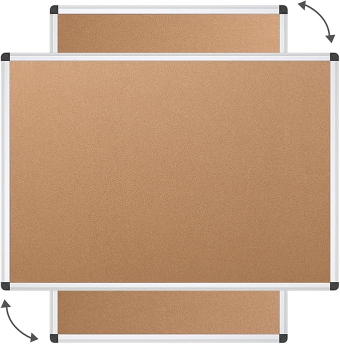 VIZ-PRO Cork Notice Board, 72 X 40 Inches, Silver Aluminium Frame