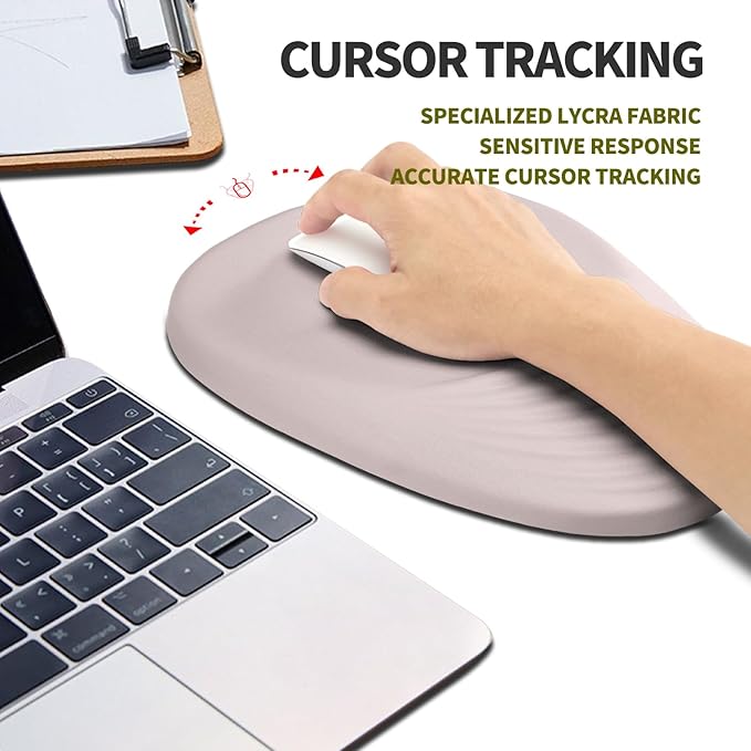 Hokafenle Ergonomic Mouse Pad Wrist Support, Terraced Slope Carpal Tunnel Wrist Pad for Mouse with Unibody Memory Foam, Wrist Rest Pain Relief Mousepad (Misty Rose, 11.8x7.9 in)