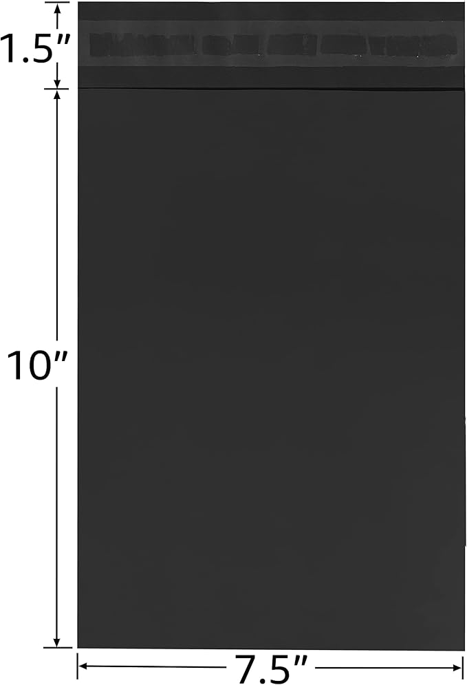 Colored Poly Mailers Pack of: (Black, 7.5" x 10.5" pack of 200) Be creative with your packaging with Colored mailers