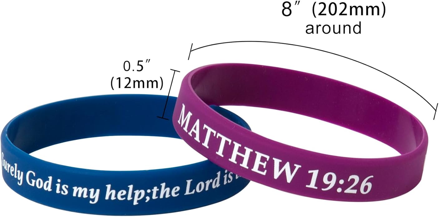 QEERBSIN Bible Verses Bracelets Motivational Christian Rubber Bracelets Faith Hope Wristbands Bracelets for Men Women Teens