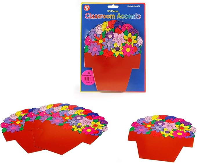 Hygloss Products Flower Pots Classroom Accents – Creative Teaching Resources – 7 Inches, 30 Pack