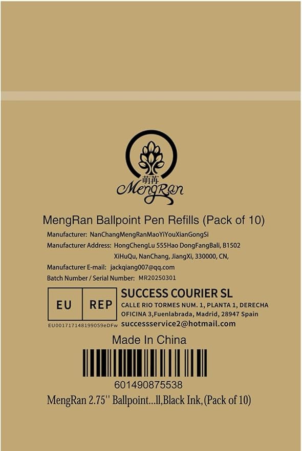 Mini D1 Ballpoint Ink Pen Refills for Twist Pens, Medium Tip, Compatible with Swarovski Pen Refills (10 Pcs Black Ink)