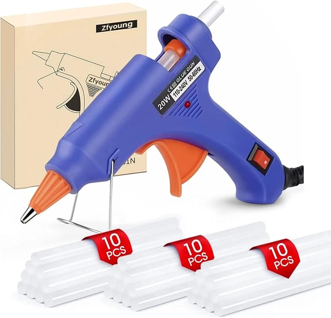 Mini Hot Glue Gun 30pcs Glue Stick Hot Glue Gun Set For Quick Repair Artist DIY Art Home 20w Blue
