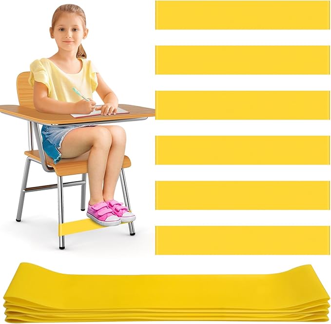 6 Pack Chair Bands for Kids with Fidgety Feet, ADHD Tools for Kids, ROOKEA Sensory Room Must Haves for Adhd Kids Fidget Chair Bands Autism Classroom Must Haves ADHD Tools for Classroom Home Chairs