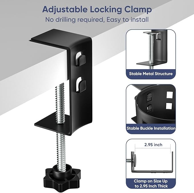 Deeper Desk Cup Holder, OOKUU Anti-Spill Cup Holder for Desk or Table, Sturdy and Durable, Easy to Install, Enough to Hold Coffee Cups, Water Bottles, Gaming PC Office Accessories, Black