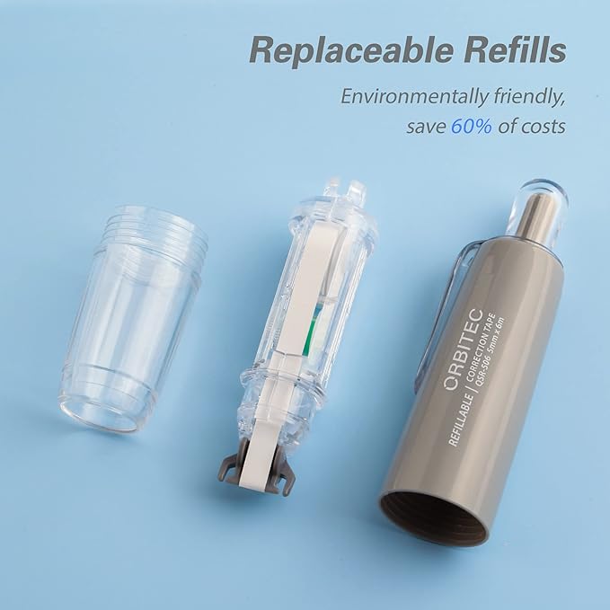 Refillable Retractable Quick Dry White Correction Tape,Mini Small Aesthetic Cute Correction Tape, with Easy to Use Kawaii Pen Shaped Applicator,for School Office Supplies