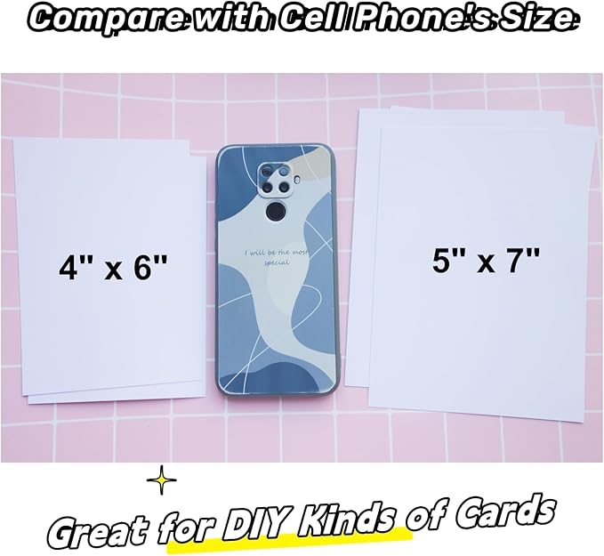 Baisunt 50 Pack 4x6 White Cardstock Paper Blank Thick Heavyweight 92lb Card Stock for Making Greeting Cards, Invitations cards, Photos, Postcards