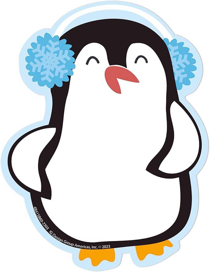 Eureka Penguins Paper Cut-Out Classroom Decorations for Teachers, 36 Pieces