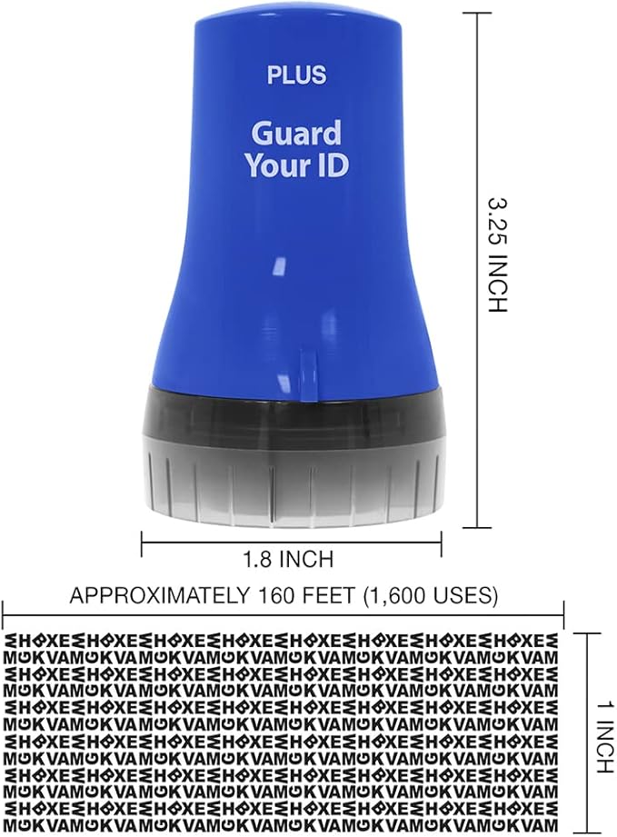 Wide Advanced Identity Security Roller, Fast, and Easy to use Without Shredding for Privacy and Identity Theft Protection by Guard Your ID, As Seen on TV (Wide 3-Pack, Blue)