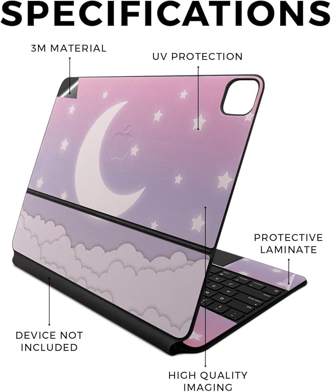 Skin Compatible with Apple Magic Keyboard for iPad Air 13-inch (M2) 2024 - Baby Moon - Premium 3M Vinyl Protective Wrap Decal Cover - Easy to Apply | Crafted in The USA by MightySkins