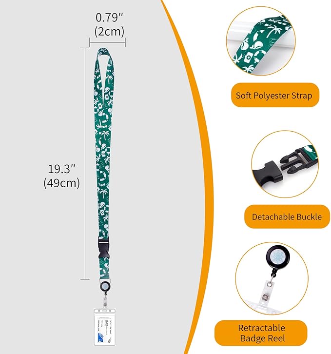 Retractable Lanyards, 6 Pack Waterproof Lanyard with ID Badge Reel Holder & Detachable Buckle for Ships Key Cards, Cruise Essentials & Must Have Accessories (6 Colors)