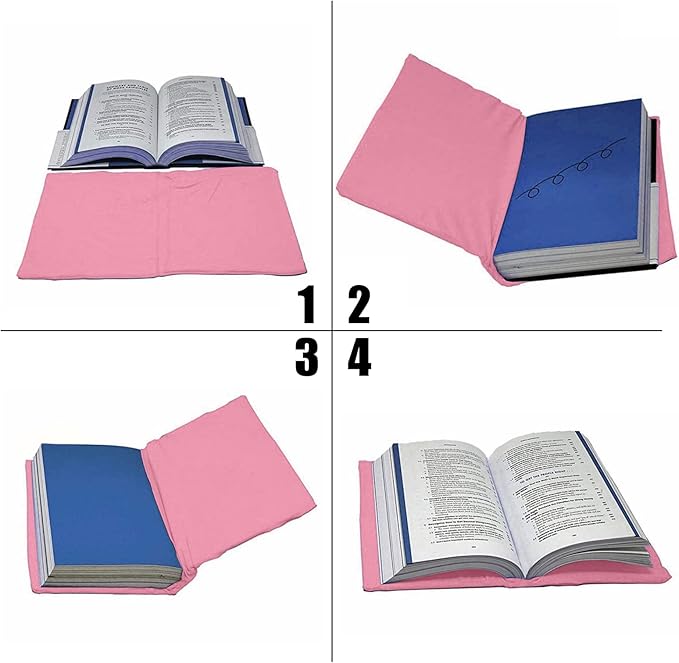2 Pack Stretchable Book Sleeve Covers, for Paperbacks Hardcover Textbooks up to 9" x 12", Office Supplies with Free Sticker Labels (Grey + Pink)
