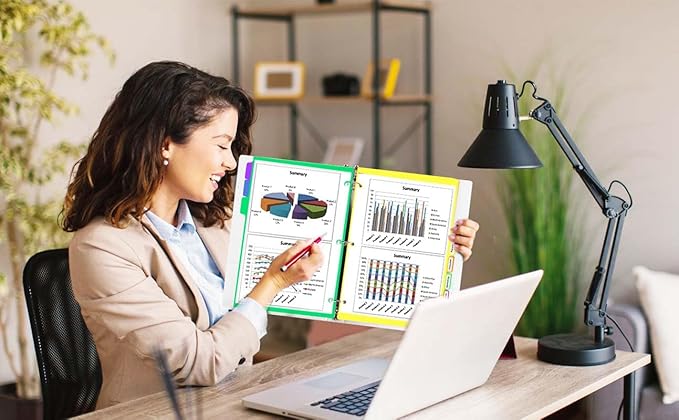 16Pcs/2 Sets Binder Dividers for 3 Ring Binder,8 Tab Binder Plastic Page dividers with Tab,tab dividers，Colored