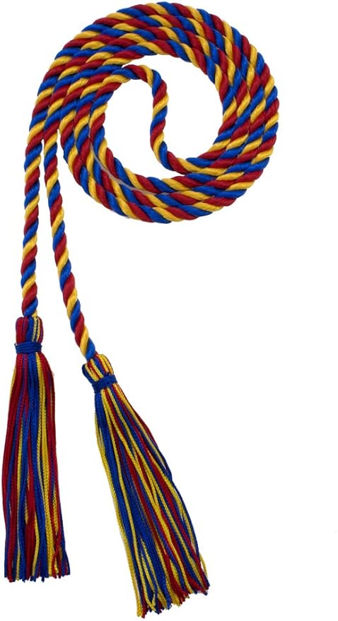 Tassel Depot Graduation Honor Cord - Royal/Red/Gold - Every School Color Available - Made in USA