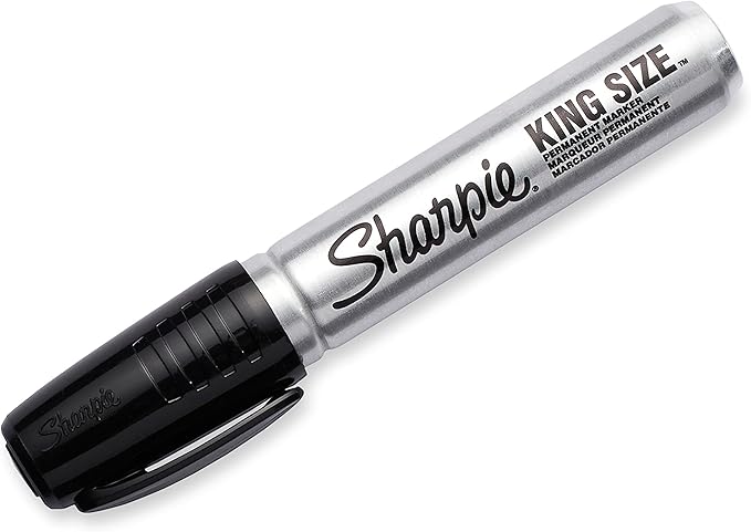 Sharpie King Size Permanent Marker, Large Chisel Tip, Great for Poster Boards, Black, 4 Count