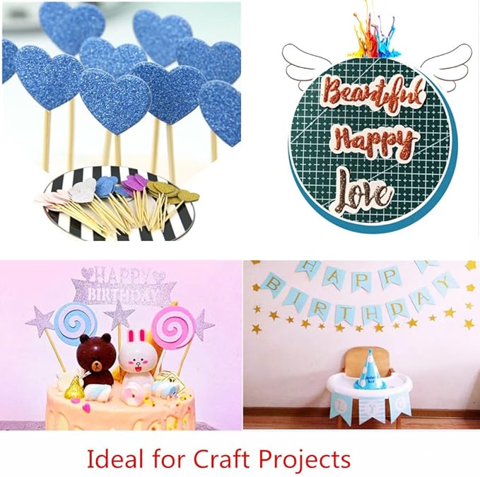 Baisunt 10 Sheets Red Glitter Cardstock Paper for Graduation Cap DIY Project, Scrapbook, Birthday Wedding Party Decoration 250GSM(12x12 In, Non Adhesive)