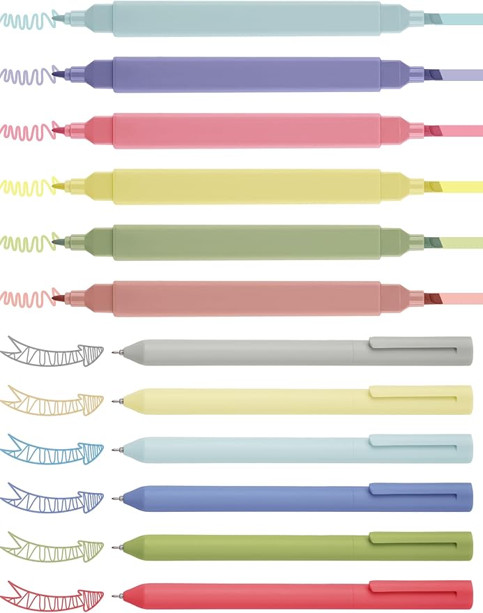 NiArt Bible Note-Taking Kit 6 Dual Tip Highlighters, 6 Gel Pens & 200 Sticky Notes - Versatile, Portable for Bible Study, Journaling, Planning & More with Candy Colors, Precision Tips & Storage Box