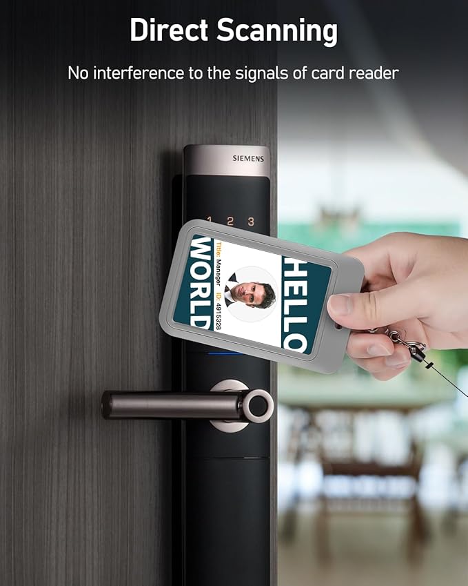 Uniclife 3 Pack Sliding ID Badge Holder Vertical Hard Plastic Case with Clear Window Grey Card Protector Pouch for Office School ID Credit Cards Proximity Key Cards Driver’s Licenses and Passes