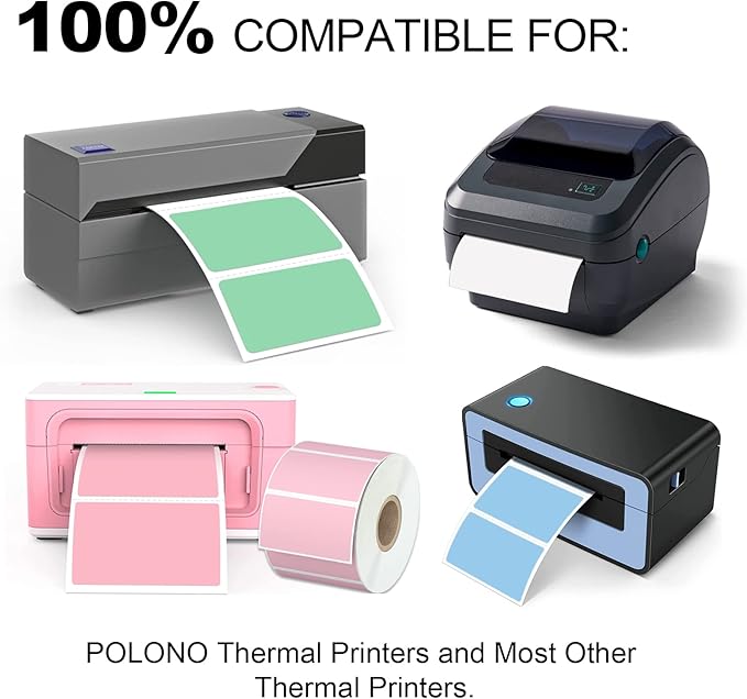 Misofuki 2.25x1.25 1000 Yellow Rectangular Direct Thermal Labels, Compatible with Zebra, Rollo, Munbyn