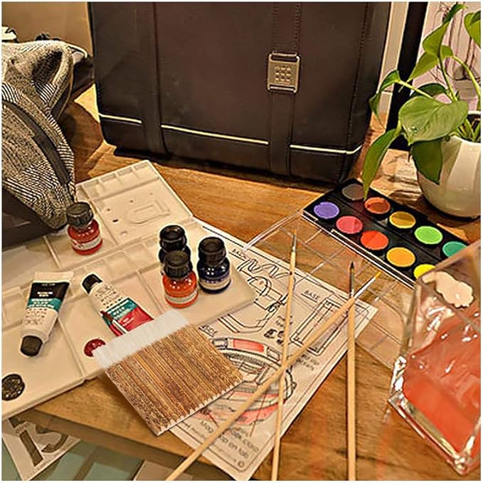 PH PandaHall Hake Brush Sheep Hair Paint Brushes Watercolor Brushes Handle Brush Haik Brush for Kiln Wash, Watercolor, Cleaning, Ceramic, Pottery Painting Drawing Drafting 4.1/5.2/6.3 Inch