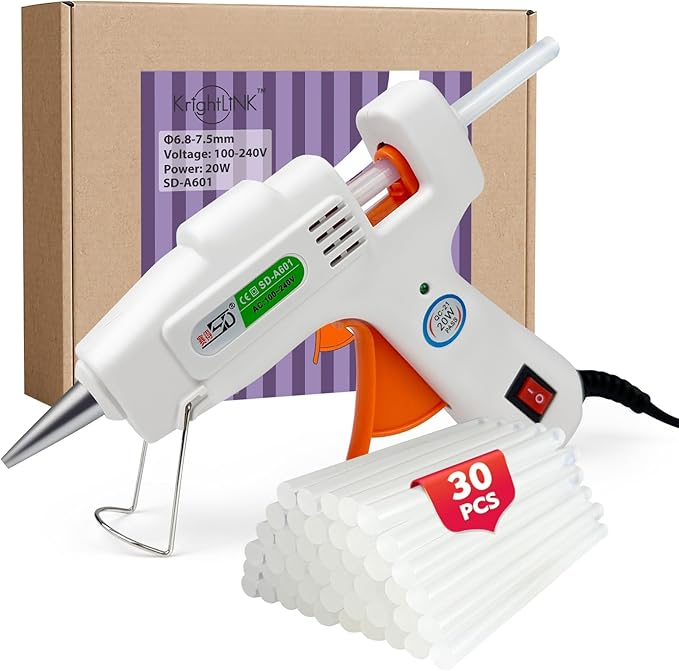 Mini hot glue gun Kit with 30 Glue Sticks, Hot Melt, High Temp for School Crafts DIY Arts and Quick Home Repairs (Orange Glue Gun)