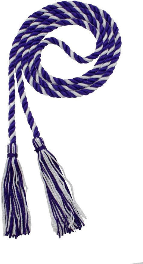 Tassel Depot Graduation Honor Cord - Purple/White - Every School Color Available - Made in USA