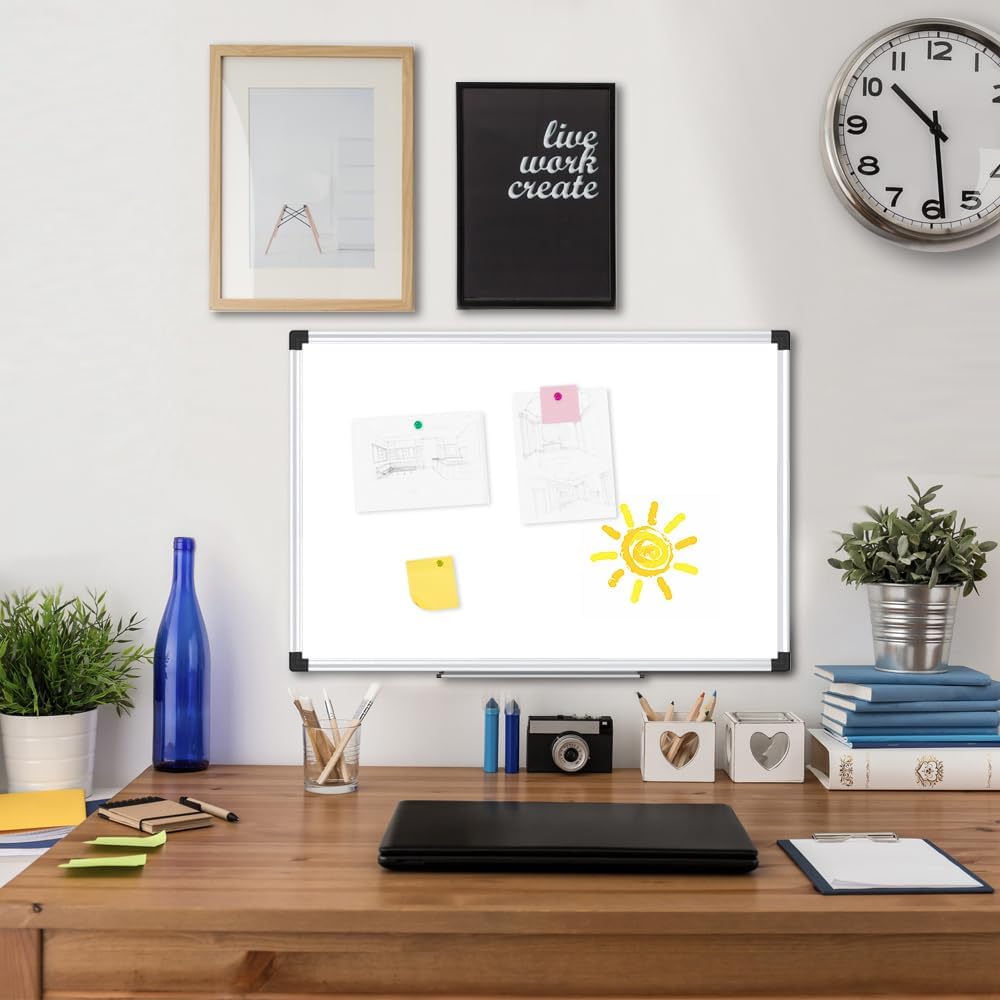 XBoard Magnetic Whiteboard 24 x 18 Inch, Dry Erase Board with Aluminium Frame