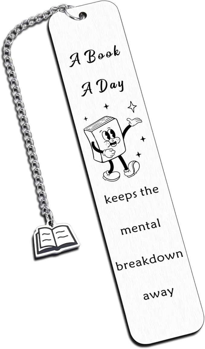 Funny Bookmark for Book Lover Bookish Bookworm Reading Women Men Bookmark Gifts for Her Teens Girls Daughter Friends Granddaughter Book Nerd Birthday Graduation Book Mark Gift Christmas Mental Health