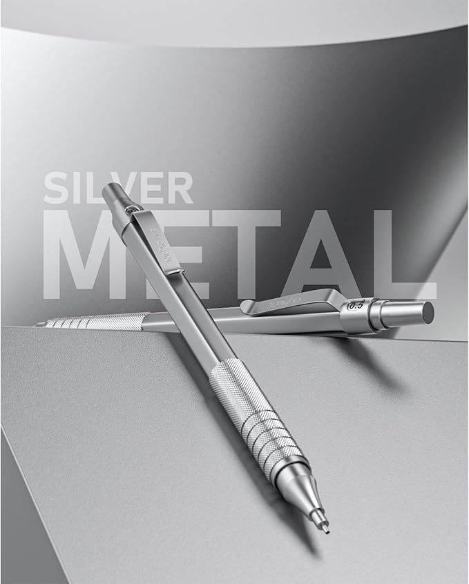 Nicpro 0.5 Mechanical Pencil Set with Case, 3PCS MP1000 Metal Artist Pencil & 8 Tube HB Lead Refills 0.5mm, 3 Erasers,9 Eraser Refills For Architect Writing Drafting, Drawing, Engineering, Sketching