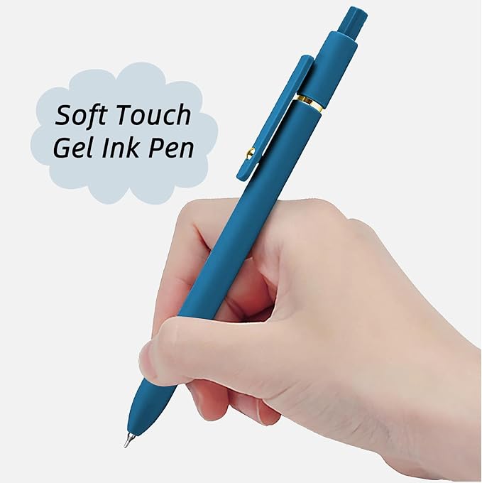 Gel Pens, 6 Pcs 0.5mm Fine Point Smooth Writing Pens Cute Pens, High-End Series Black Ink Pens for Journaling Note Taking, School Office Supplies for Women Men (6 Pcs Gold Vintage)