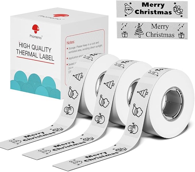 Phomermo D30 Label Maker Tape, Black on Silver Glitter Transparent Label Sticker Thermal Paper Self-Adhesive, 14 x 40mm (1/2" x11/2) 160 Tapes/Roll, 3 Rolls for D30 D35 Q30 Q30S Q31 D30Pro