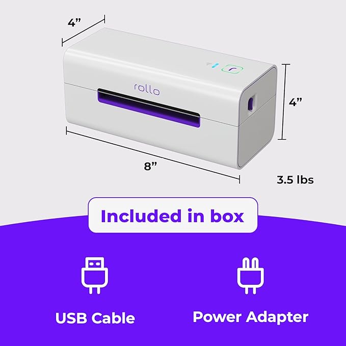 Rollo Wireless Label Printer - Wi-Fi Thermal Printer for Shipping Packages - AirPrint from iPhone, iPad, Mac - 4x6, Supports Windows, Chromebook, Android, Linux