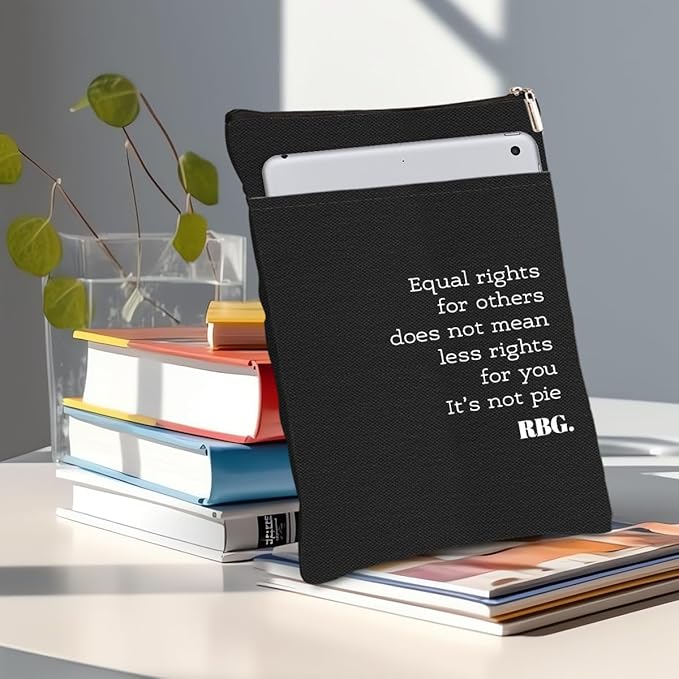 Book Themed Gifts Waterproof Book Sleeve Book Pouch Equality Rights Reading Gifts for Women Teacher Friend Book Covers for Paperbacks Book Accessories Book Protector with Zipper and Front Pocket
