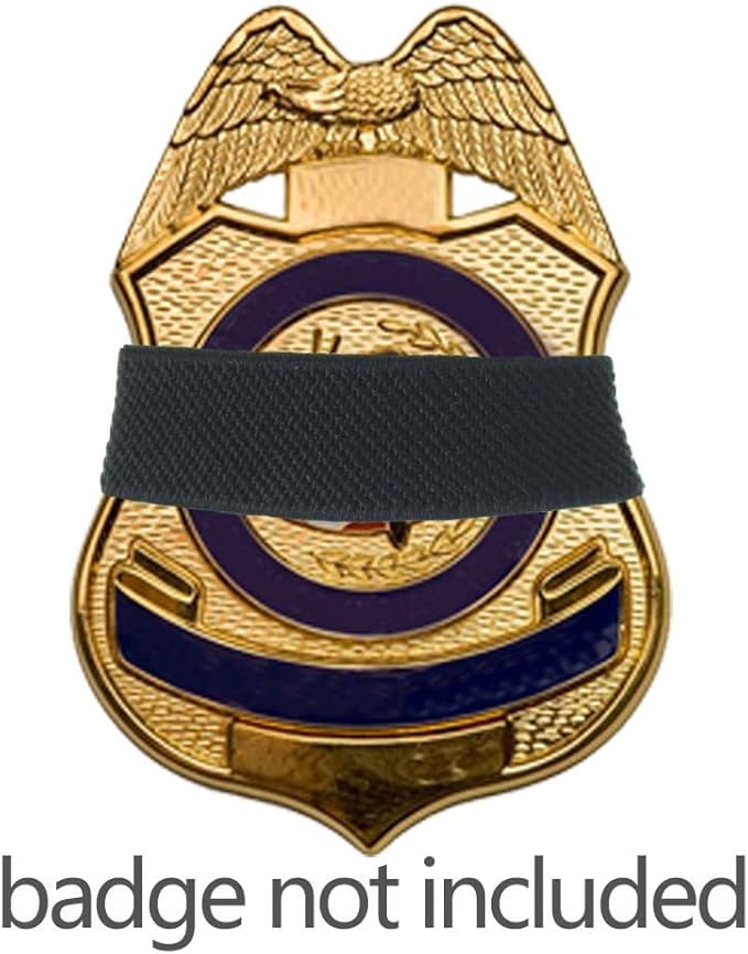 CREATRILL 30 Pack Black Police Mourning Band Stripe Police Officer Badge Shield Funeral Honor Guard Straps for Badge Size of 1.4" to 2.4"