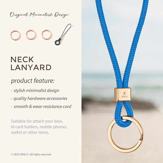 SENLLY Neck Lanyard Strap for Keys, Original Minimalist Design KeyChain Holder