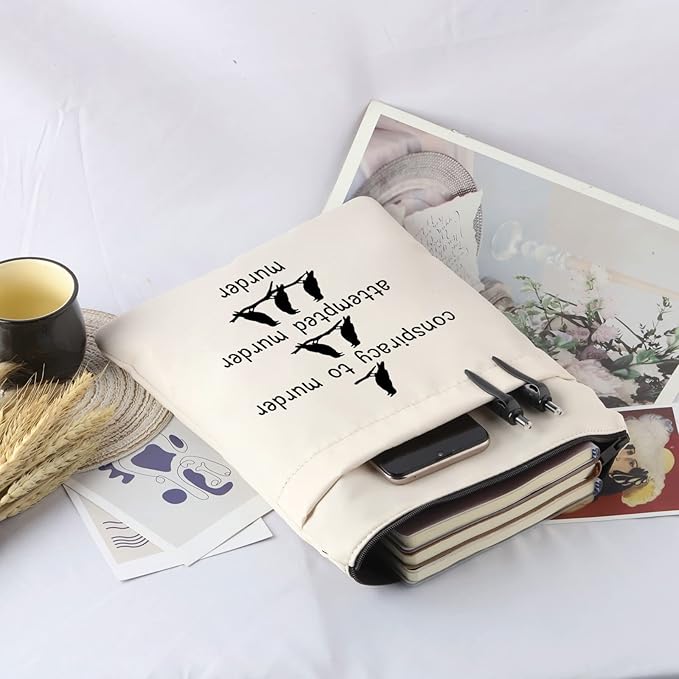 G2TUP Edgar Allan Poe Inspired Gift Attempted Murder Book Sleeve Raven and Crows Book Covers True Crime Gift Literature Gift Zipper Book Protector (Attempted Murder BS)