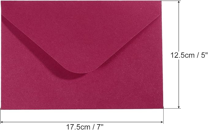 PATIKIL Mini Envelopes, 50 Pack Gift Cards Business Cards Envelope for Invitation Graduation, Dark Red