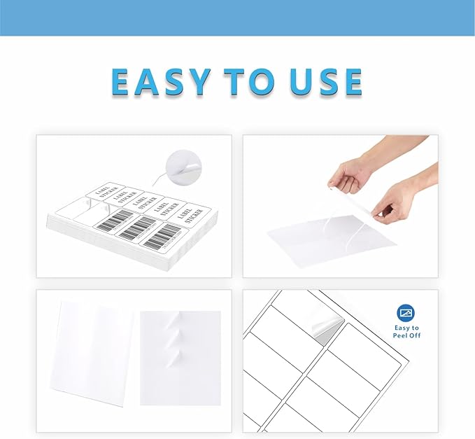 2"×4" Shipping Labels, JIQEZNL Premium 10 UP Address Labels, 300 Mailing Labels for Envelopes for Laser/Ink Jet Printer, White Paper Printable Sticker Labels 10 Per Sheet 8.5"×11"