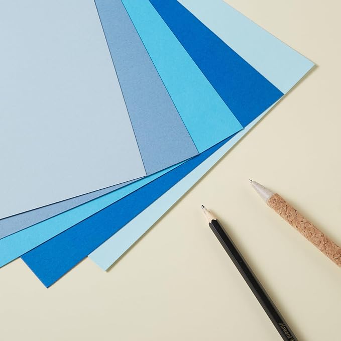 30 Sheets 8.5x11 Color Tones Cardstock Paper 250GSM Thick Paper Cards for Birthday Party, Invitations and DIY Crafts Decoration (Blue)
