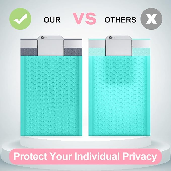 UCGOU Bubble Mailers 7.25x12 Inch Teal 25 Pack Usable Size 7.25x11 Padded Envelopes Small Business Opaque Packaging Self Seal Waterproof Boutique Bulk Shipping Bags for Jewelry Makeup Supplies #1