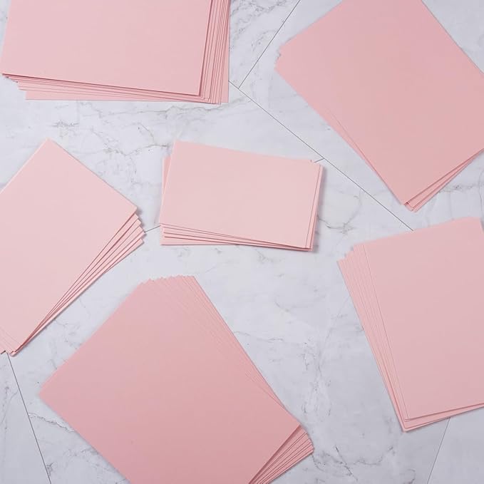 50 Sheets Blank Cardstock Paper 250 GSM Thick Heavy Cards Stock for DIY Art Projects, Card Making, Postcards, Greeting Cards, Birthday Party, Wedding Invitation (Pink, 3x5 inches)