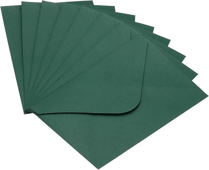 PATIKIL Mini Envelopes, 50 Pack Gift Cards Business Cards Envelope for Greeting Weddings, Dark Green