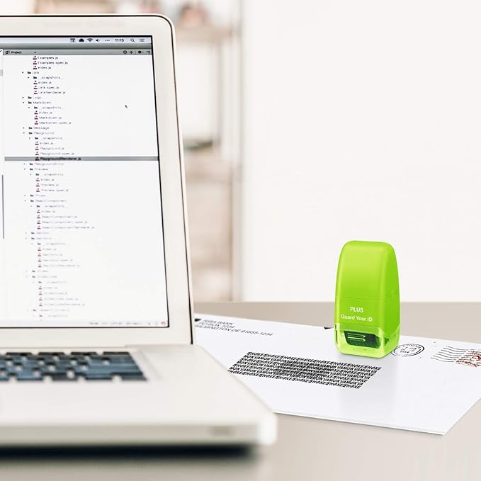 Guard Your ID Identity Protection Security Prevention Stamp Roller (Deluxe Multi-Color 4-Pack)