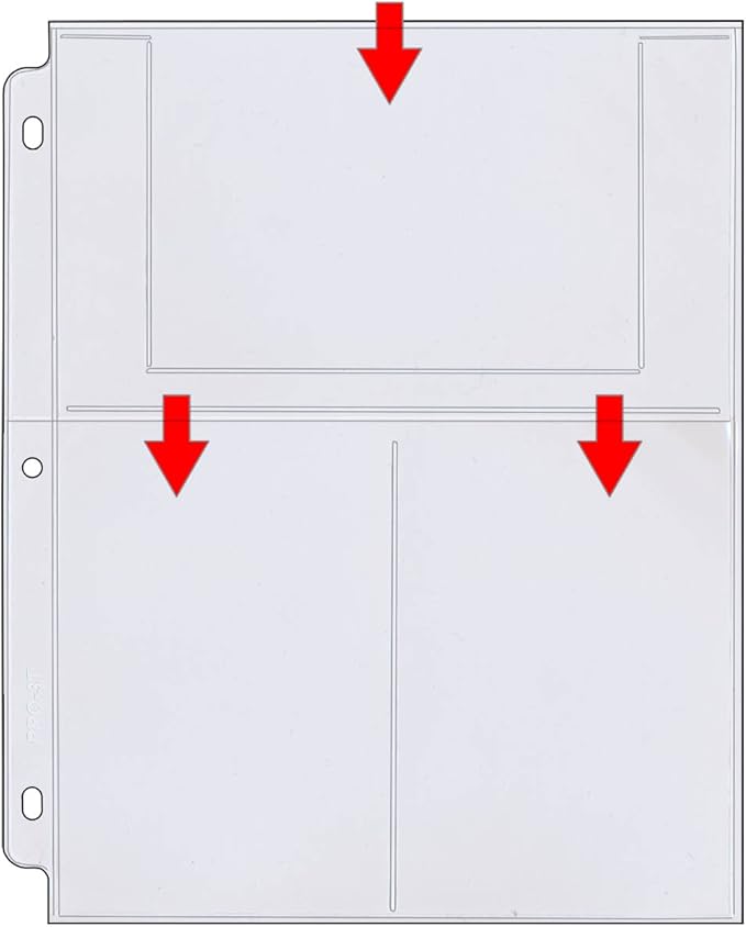 StoreSMART - Photo/Postcard Page for 3-Ring Binders - Archival-Safe Plastic - Three 4" x 6" Pocket - Holds six Photos/Postcards - 20-Pack - LC46-20