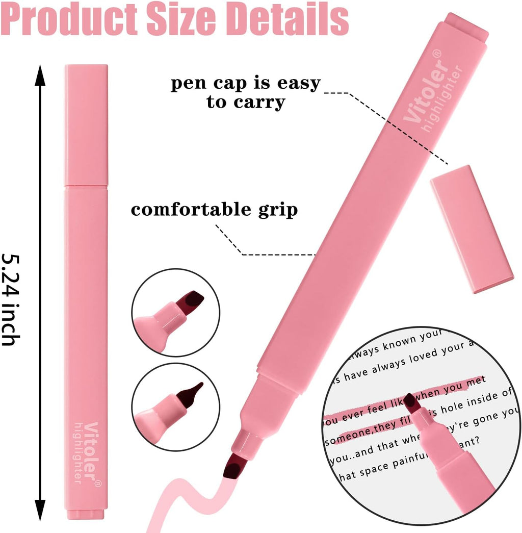 Bible Highlighters,Aesthetic Cute Highlighters Bulk,8pcs Colorful Highlighter Markers No Bleed for Office School Supplies