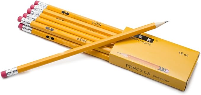 SKKSTATIONERY 576 Pack Pre-sharpened pencils, Bulk Yellow Sharpened Pencils with eraser top, # 2 HB pencil for classroom office Supplies, Writing, Drawing and Sketching 144Pcs*4Box.