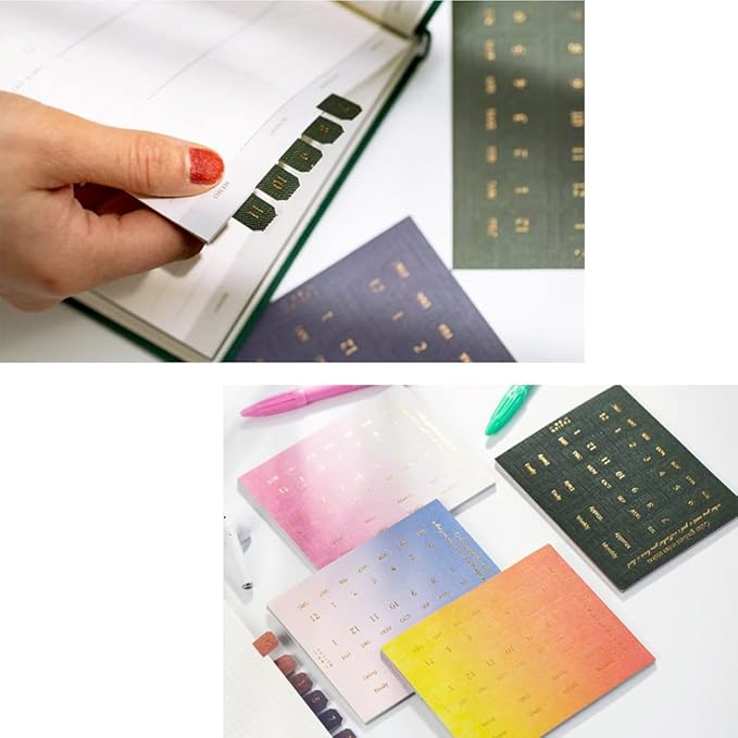 10 Sheets Monthly Adhesive Index Tabs Colorful Monthly Separator Tabs for Office Study Planners Organizations (All Four Colors)