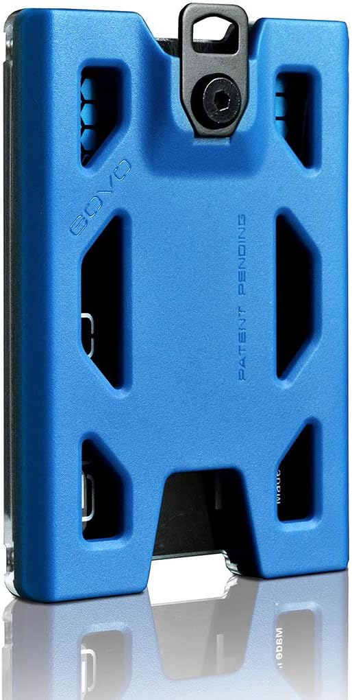 GOVO T4 Badge Holder No-Clip Version - Durable Polycarbonate ID Card Holder Holds 1 to 4 Cards (Blue)