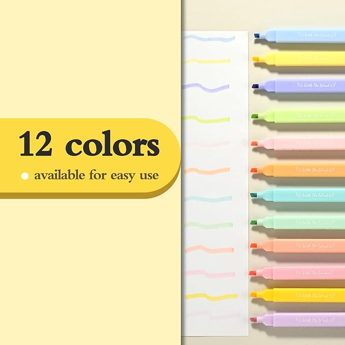 12 Pack Bible Highlighters and Pens No Bleed， Aesthetic Cute Highlighters， Highlighters Assorted Colors Quick Dry Marking Pen Study Journaling Office School Supplies (classical)